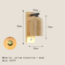 Axyaa Natural Stone Wood Sconce LED Wall Lights with Switch