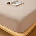 Axyaa Cotton Fitted Sheet with Elastic Bands for Double King Queen Bed, Non-Slip Solid Color