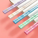 Axyaa Non-slip Reusable Alloy Chopsticks Set for Korean Food, Sushi - 5 Pairs