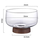 Axya Glass Wooden Fruit Tray - Elegant Home Decor & Table Centerpiece