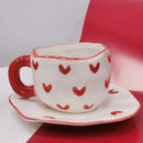 Axya Heart Mug Porcelain Milk Coffee Cups Gift - Romantic Korean Ins Style