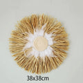 Axyaa Nordic Rattan Wall Basket Decor - Hanging Ornament and Crafted Wall Frame