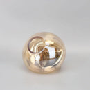 Brown Glass Vase with Marble Base by Axyaa for Modern Home Decor