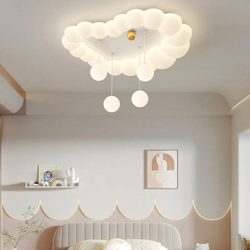 Axyaa Bubble Ceiling Lamp: Pink & White Nordic Design for Princess Bedroom