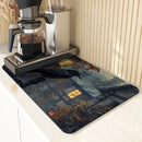 Axyaa Halloween Vine Kitchen Antiskid Drying Mat - Quick Dry & Absorbent