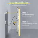 Axyaa LED Aluminum Frame Mirror: Large Wall Mount, Anti-Fog, Dimmable Front Light, 3 Colors