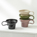 Axyaa Retro Ceramic Coffee Cup, 350ml Capacity, Wide Mouth, Solid Color Mug