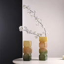 Axyaa Gradient Color Glass Vase Flower Pot Hydroponics Terrarium Home Decoration