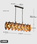 Axyaa Solid Wood Cage Pendant Light Black Metal Fixture Loft Stairs Hanging Lamp