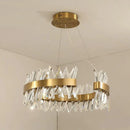 Axyaa Crystal Chandelier LED Light: Luxury C-Shape Hanging Fixture for Living Room, Bedroom, Kitchen.