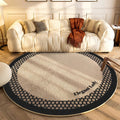 Axyaa French Retro Luxury Soft Round Carpet for Living Room Bedroom Décor