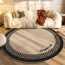 Axyaa French Retro Luxury Soft Round Carpet for Living Room Bedroom Décor