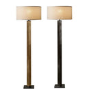 Axyaa Brass Fabric Floor Lamp, LED 3000K Standing Light for Living Room Office