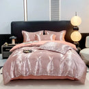 Axyaa High-Count Silky AB Jacquard European Four-Piece Bed Sheet