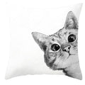 Axyaa Cute Cat Dog Pillowcase 45*45cm Bedroom Sofa Decor White Black Animal Pillowcase