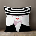 Axyaa Soft Velvet Beauty Pillowcase - Black & White Plush Cushion Cover