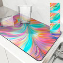 Axyaa Graphic Dish Drying Mat - Heat Resistant Non-slip Kitchen Counter Pad