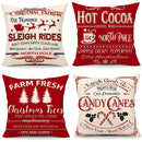 Axyaa Christmas Pillowcase Zipper Closing Sofa Cushion Cover Home Decoration Gift