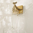 Axyaa Brass Bow Crystal Wall Lamp | Retro Vintage Luxury LED Lighting