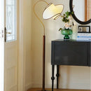 Axyaa French Retro Solid Wood LED Floor Lamp for Bedroom Living Room Study