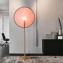 Axyaa Circular Fabric LED Floor Lamp for Modern Indoor Lighting