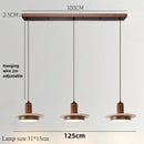 Axyaa Travertine LED Pendant Light - Modern Walnut Chandelier for Dining Kitchen Island Counter