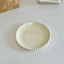 Axyaa 6-inch Cream Ceramic Dessert Plate