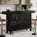 Axyaa 2-Tier Large Home Bar Unit, 63-Inch Modern Pub Table with Footrest