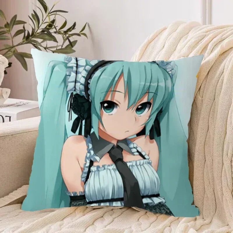 Axyaa 40*40 Hatsune Miku Pillow Cover Set for Stylish Bed Decor