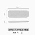 Axyaa 10" Black & White Rock Grain Ceramic Sushi Plate - Rectangular Dim Sum Plate