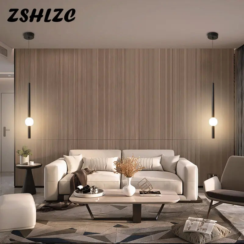 Axyaa Nordic Lustre Black LED Pendant Light for Bedroom and Living Room