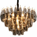 Axyaa Metal Amber Glass Pendant Lights - Gray Chain Pendant Lighting Fixtures