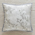 Axyaa Grey Floral Jacquard Chenille Pillow Cover - 45x45cm