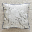Axyaa Grey Floral Jacquard Chenille Pillow Cover - 45x45cm