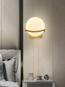 Axyaa LED Glass Sphere Wall Lamp for Bedroom Living Room Lighting