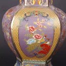 Axyaa Ceramic Hexagonal Vase | Antique Enamel Porcelain | Entryway Decor