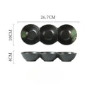 Axyaa Triple Grid Ceramic Sauce Bowl for Hot Pot Sushi Barbecue Tableware