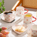Axya Heart Mug - Romantic Fashion Gift for Wife, Girlfriend - Ceramic Coffee Cup Set
