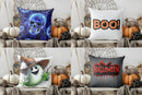 Axyaa Blue Lightning Skull Halloween Throw Pillow Cover