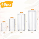 Axyaa Glass Cylinder Vases Set for Centerpiece Wedding Floating Candle Holder
