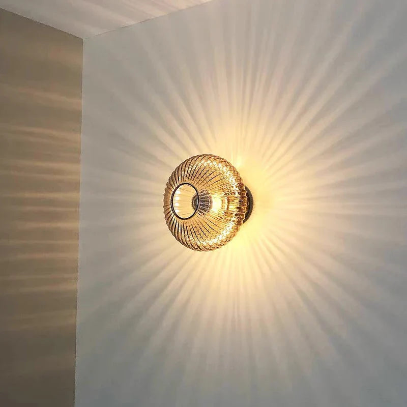 Axyaa Modern Bauhaus Glass Wall Lamp - Nordic Ceiling Light for Bedroom and Parlor