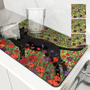 Axyaa Watercolor Absorbent Mat for Dishes and Cutlery