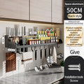 Axyaa Kitchen Storage Rack: Waterproof, Multifunctional, Wall-Mounted Seasoning & Knife Holder