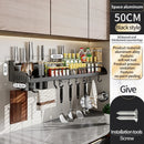Axyaa Kitchen Storage Rack: Waterproof, Multifunctional, Wall-Mounted Seasoning & Knife Holder