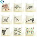 Axyaa Dinosaur Print Cotton Linen Pillowcase for Home Decor