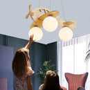 Axyaa Log Airplane Chandelier: Nordic Minimalist LED Pendant Lamp