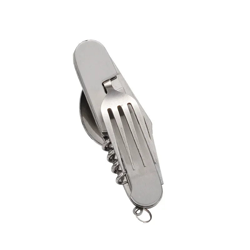 Axyaa 4-in-1 Stainless Steel Camping Utensils Set