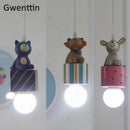 Axyaa Kids Animal Pendant Lamp: Rabbit Lion Cat Ceiling LED Lighting Gift