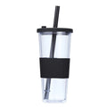 Axyaa Double-layer Plastic Straw Cup with Sleeve - Portable, Reusable, and Stylish