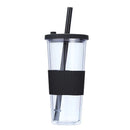 Axyaa Double-layer Plastic Straw Cup with Sleeve - Portable, Reusable, and Stylish